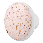 Rosa Rosa Terrazzo mit goldfarbenen Kupfer-Spots Keramikknauf (Rechts)