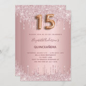 Rosa-Rosa-Tropfen Einladung (Vorne/Hinten)