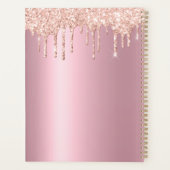 Rosa Rosa Tropfen Glitzer Sparkle Girly Monogram P Planer (Rückseite)