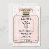 Rosa Rosa und Gold Parfum Brautparty Einladung (Vorderseite)