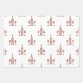Rosa Rosa und Gold Paris Vin Rosé Geschenkpapier Set (Vorderseite)