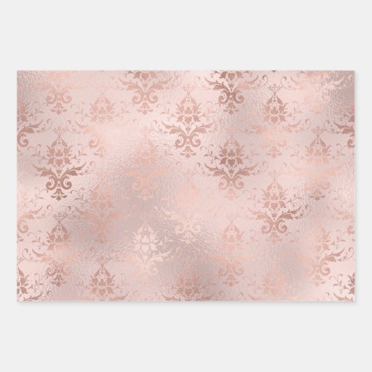 Rosa Rosa und Rose Gold Paris Rosé Geschenkpapier Set (Vorderseite 2)