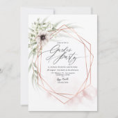 Rosa Rosa und Rose Goldenes Party Einladung (Vorderseite)