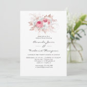 Rosa Rosa und Rosen Gold Probe Einladung (Stehend Vorderseite)