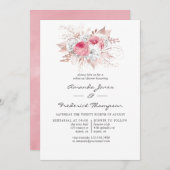 Rosa Rosa und Rosen Gold Probe Einladung (Vorne/Hinten)