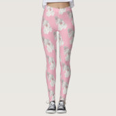 Rosa Rosa und Weiß Leggings (Vorderseite)