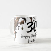 Rosa rosa Vintage Blume moderne 30. Geburtstag Kaffeetasse (Vorderseite Links)