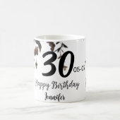 Rosa rosa Vintage Blume moderne 30. Geburtstag Kaffeetasse (Mittel)