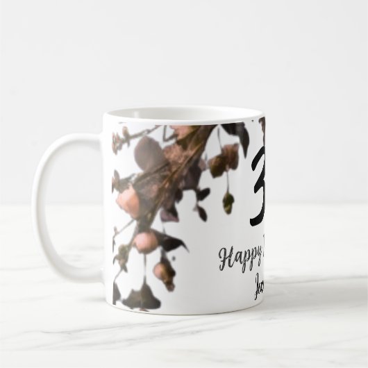 Rosa rosa Vintage Blume moderne 30. Geburtstag Kaffeetasse (Links)