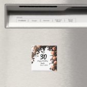 Rosa rosa Vintage Blume moderne 30. Geburtstag Magnet (In Situ (Geschirrspüler))
