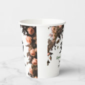 Rosa rosa Vintage Blume moderne 30. Geburtstag Pappbecher (Links)