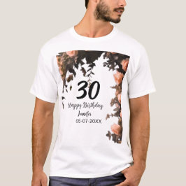 Rosa rosa Vintage Blume moderne 30. Geburtstag T-Shirt