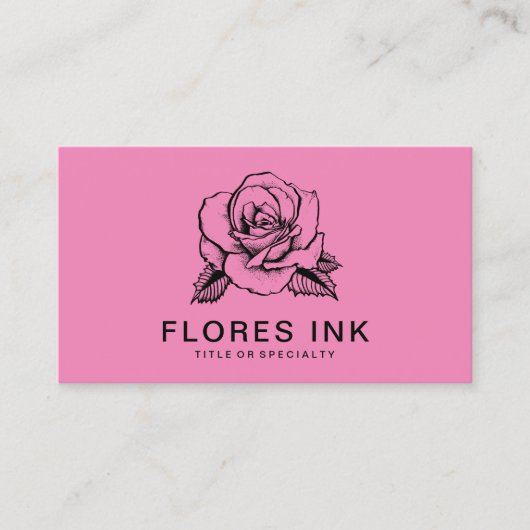 Rosa Rosa Visitenkarte (Vorderseite)