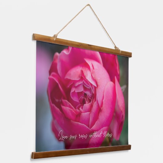 Rosa Rosa Wandteppich Mit Holzrahmen (Gewinkelt)