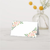 Rosa Rosa Wasserfarbe Botanische Blüte Platzkarte (Vorderseite)