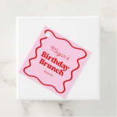 Rosa Rosa Wavy Border Birthday Brunch Party Geschenkanhänger (Beispiel)