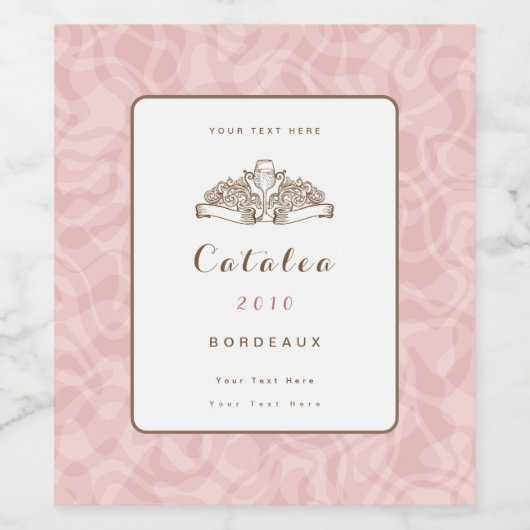 Rosa Rosa Weinetikett (Einzelnes Label)