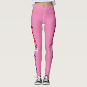 Rosa Rosa Weiß Blaue Schwarze Frauen Afrikas Ameri Leggings (Vorderseite)