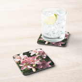 Rosa, Rosa-weiße asiatische Lilien Getränkeuntersetzer (Rechte Seite)