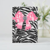 Rosa Rosa Zebra UAWG Template RSVP Karte (Stehend Vorderseite)