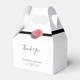 Rosa-Rosafarbene-Hochzeit mit schwarzem Band Geschenkschachtel