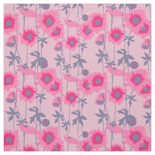 Rosa, rosafarbene Mohnblütenmuster Stoff (Muster)