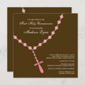 Rosa Rosary Einladung zur ersten Heiligen Kommune (Vorne/Hinten)