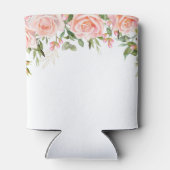 Rosa Rosas Floral Botanische Hochzeit Braun Dosenkühler (Rückseite)