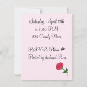 Rosa Rose 30. Geburtstag Einladung (Rückseite)