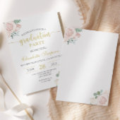 Rosa Rose Abschluss Einladung