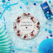 Rosa Rose Abschluss Pappteller (Party)