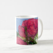 rosa Rose abstrakt Kaffeetasse (VorderseiteRechts)