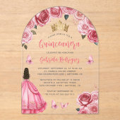 Rosa Rose Acryleinladungen (Vorderseite)