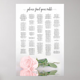 Rosa Rose Alphabetische Hochzeitstabelle Poster