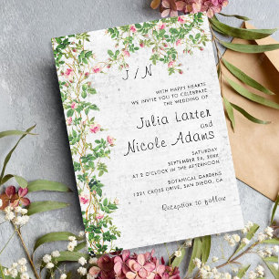 Rosa Rose Alte Wand Vintage Journal Foto Hochzeit Einladung