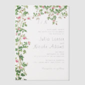 Rosa Rose Alte Wand Vintage Stilzeitschrift Hochze Pergament Einladungen (Vorderseite)