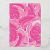 Rosa Rose, Aqua Blau, Silbercharmen Bat Mitzvah Folieneinladung (Rückseite)