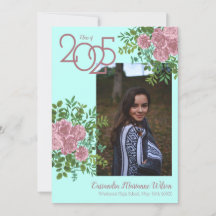 Rosa Rose Aquamarin Aqua Foto Abschluss Ankündigun