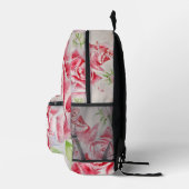 Rosa Rose Aquarell Blume Florenz Bedruckter Rucksack (Rechts)
