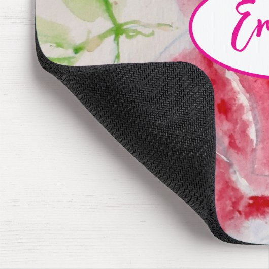 Rosa Rose Aquarell Blume Florenz Mousepad (Ecke)