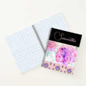 Rosa Rose Aquarell Blume Florenz Notizblock (Innenseite)