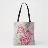 Rosa Rose Aquarell Blume Florenz Tasche (Vorderseite)