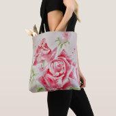 Rosa Rose Aquarell Blume Florenz Tasche (Von Nahem)