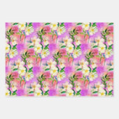 Rosa Rose Aquarellpapier Geschenkpapier Set (Vorderseite 2)