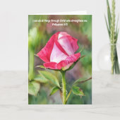 Rosa Rose Art Bible Verse Stärke Karte (Vorderseite)