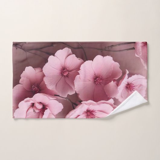 Rosa Rose Ästhetisches Blumenmuster Handtuch (Handtuch)