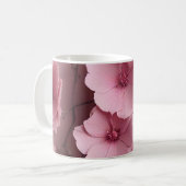 Rosa Rose Ästhetisches Blumenmuster Kaffeetasse (Vorderseite Links)