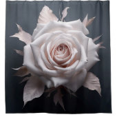 Rosa Rose auf dunklem Hintergrund Duschvorhang (Vorderseite)