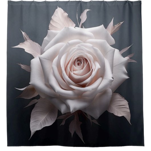 Rosa Rose auf dunklem Hintergrund Duschvorhang (Vorderseite)
