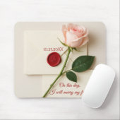 Rosa Rose auf Elfenbein Mousepad (Mit Mouse)